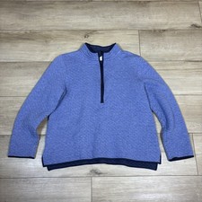 J. Jill Fit Women's S Blue Half Zip Quilted Pullover Sweater Athleisure Walking
