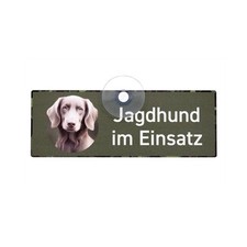 Weimaraner Langhaar Autoschild mit Saugnapf | Jagdschild Hund Auto, Geschenkidee