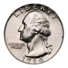 1964 Washington Quarter BU Uncirculated Mint State 90% Silver 25c US Coin #3074