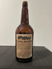 Vintage Four Roses Whiskey Bottle With Repro Labels