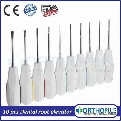 10pcs set Dental White Root Elevators Oral Surgery PDL Luxating Tooth loosening