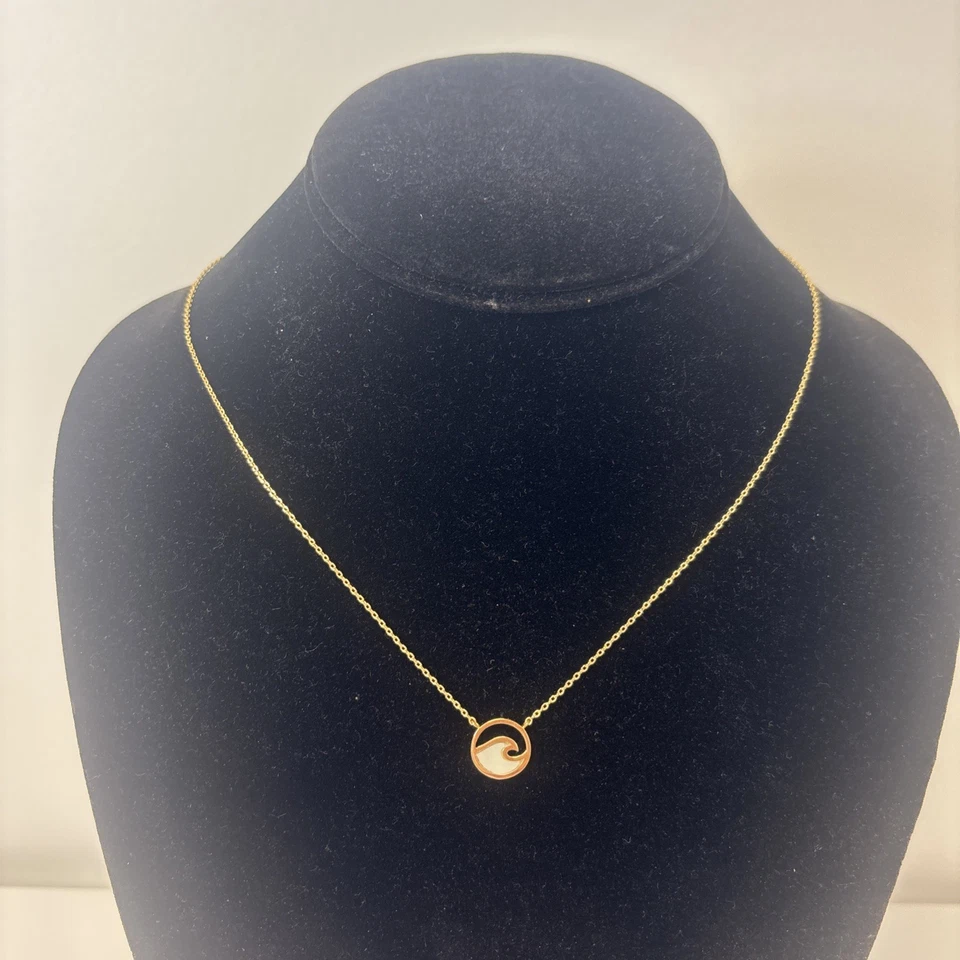 18 克拉金浸项链波浪海滩自然礼物礼物精美礼物全新带标签 — 第 3/4 张图片