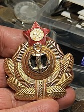 UNIONE SOVIETICA SPILLA Fregio Berretto Ufficiale MARINA RUSSA Urss Pins Nuovo