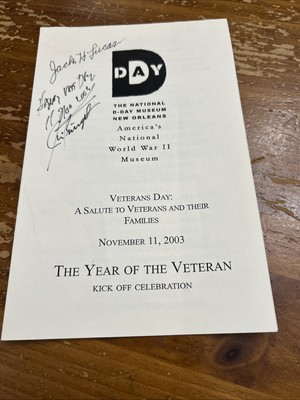 Jack Lucas USMC MOH And James Livingston MOH Signed Program Veterans Day 2003