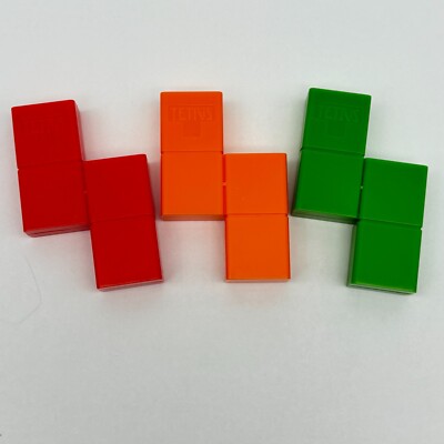 Jenga Tetris 3 Z Shape Blocks 2013 Replacement 4 Square Colors May Vary