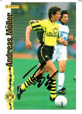 Andreas Möller  AK Panini Dortmund/  FC Schalke 04 /Frankfurt mit original Ags.