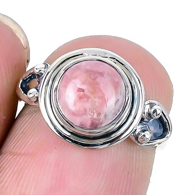 Rhodochrosit Stein Statement Herz Chakra Neu Ring Größe 4 Massiv Sterlingsilber