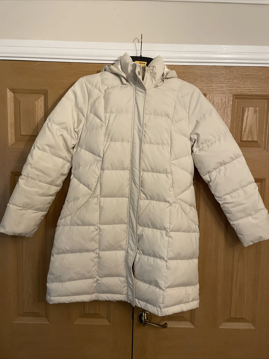 M S Per Una Feather Down light jacket coat Medium 12 Cream Lightweight Peruna