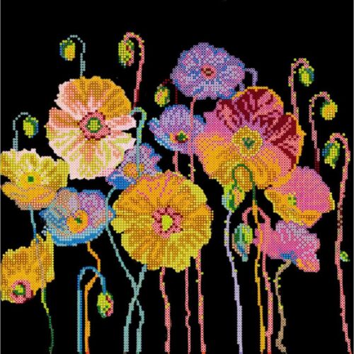 New ListingBead Embroidery Kit Bright flowers Beaded stitching Diy Abris Art Ac-340