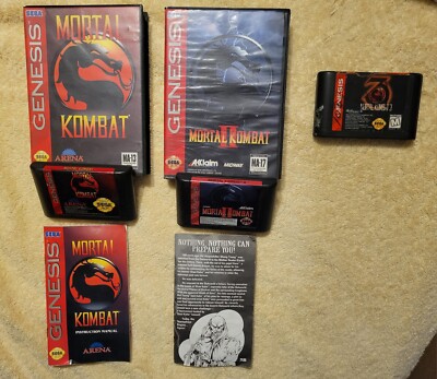 Mortal Kombat 1 2 3 I II III Sega Genesis Game Bundle Lot Trilogy 