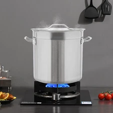 17L Stainless Steel Stock Pot with Lid Cookware Commercial Large Soup Boiling