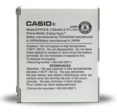 OEM Casio BTR731B Battery for G'zOne Rock C731 C751 BTR751B BTR751 BTR731 Phone