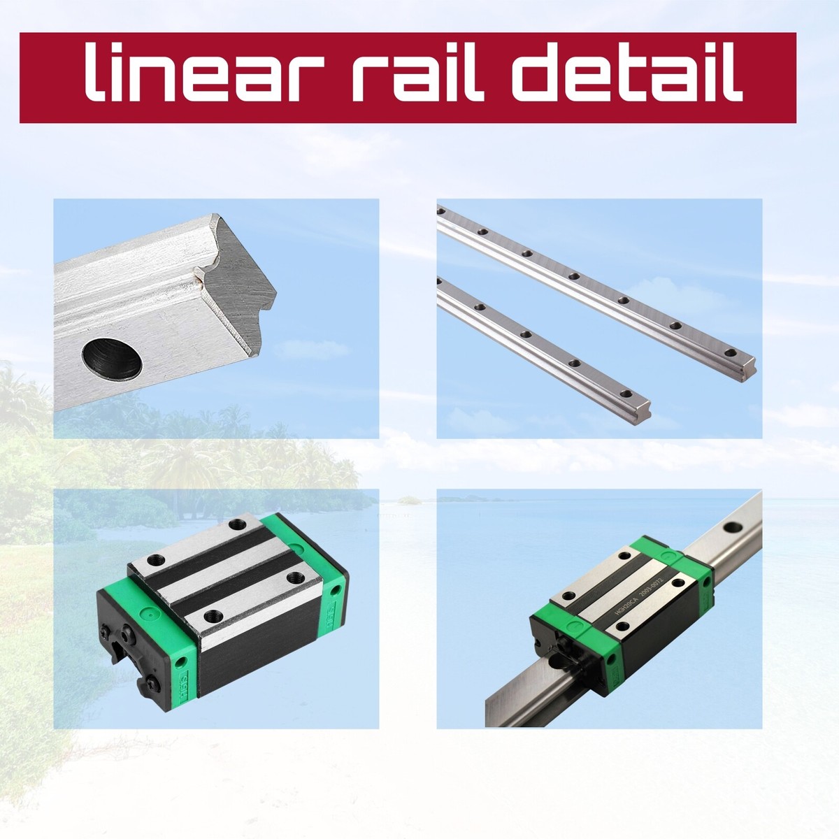 CNCMANS Linear Guide HGR15 300mm Linear Guide Rail Set with 2