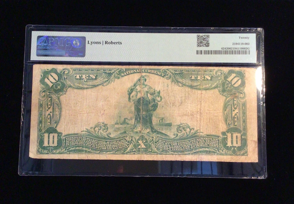 1902 Ten Dollar Note Traders National Bank Of Birmingham Alabama PMG VF 20 - Image 4 of 4