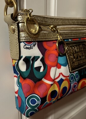 Coach Poppy Pop C Glam Graffiti Crossbody/Multi Colors Gold