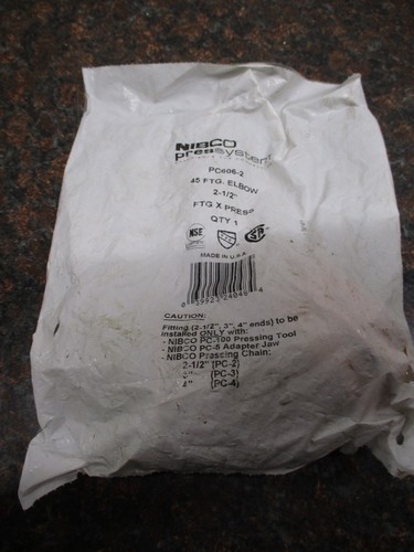 Nibco PC606-2 45 FTG Elbow Copper 45° 2-1/2" FTGxPress NEW FREE SHIPPING