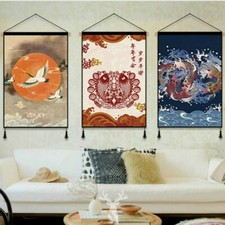 Wall Hanging Tapestry Crane Printed Canvas Wall Pictures Posters Room Decor