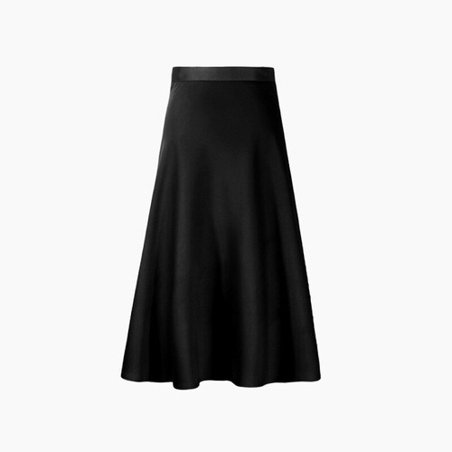 Lady Silky Satin Skirt OL Shiny A Line Midi High Waist Elegant Party Casual Chic - Picture 13 of 15