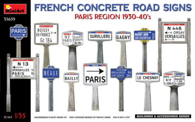 Modellauto Modell Kit Diorama Miniart French Concrete Road Signs Zeichen Fahren