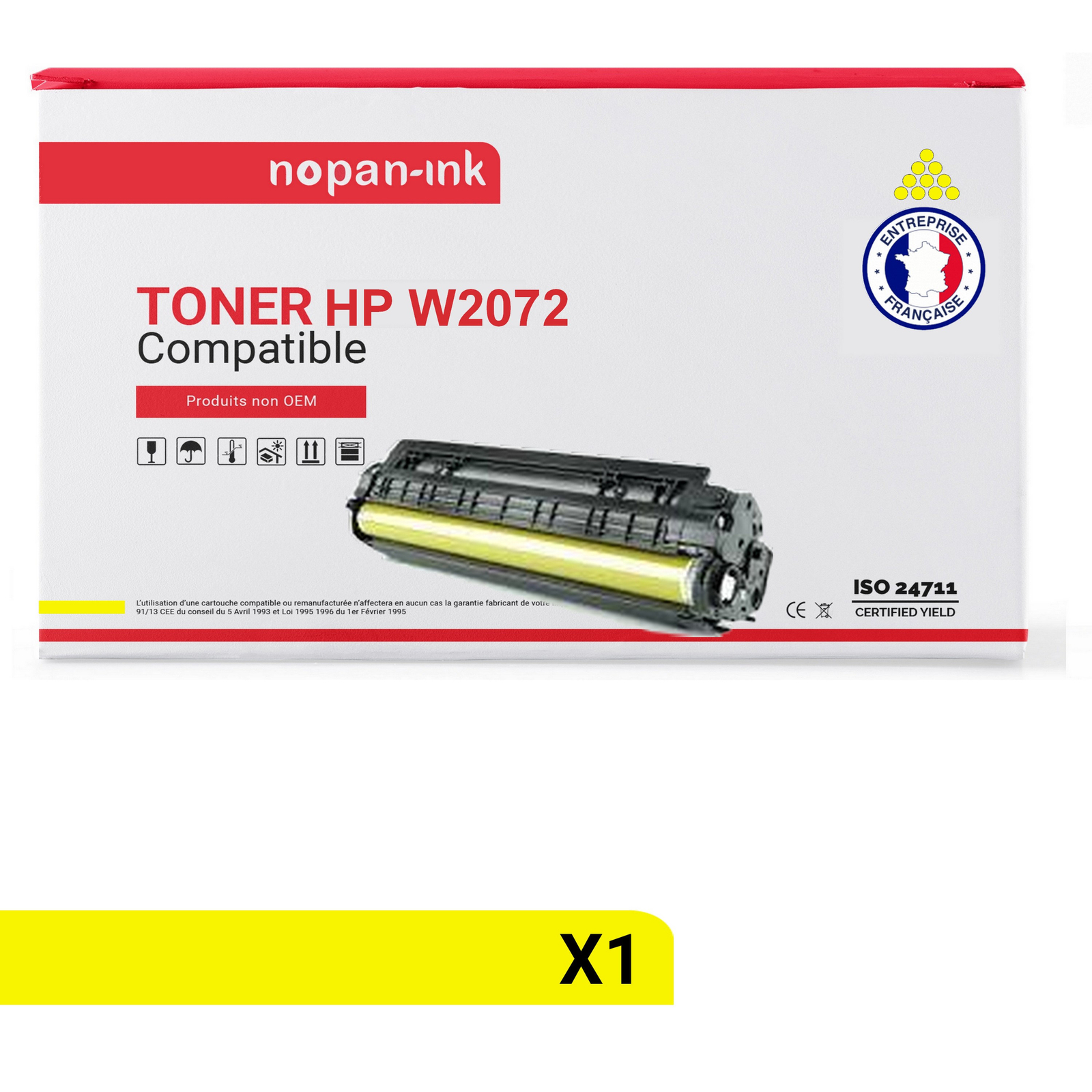 Cartouche toner 117A jaune W2072A compatible pour imprimante laser HP Color