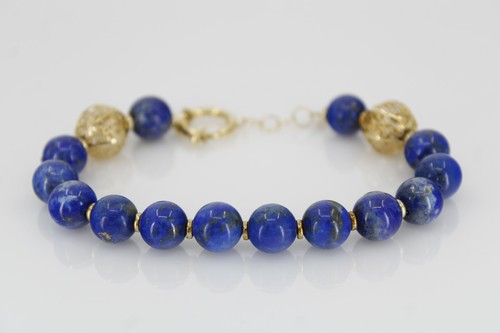 14K Yellow Gold 1758 AR Italy QVC Blue 