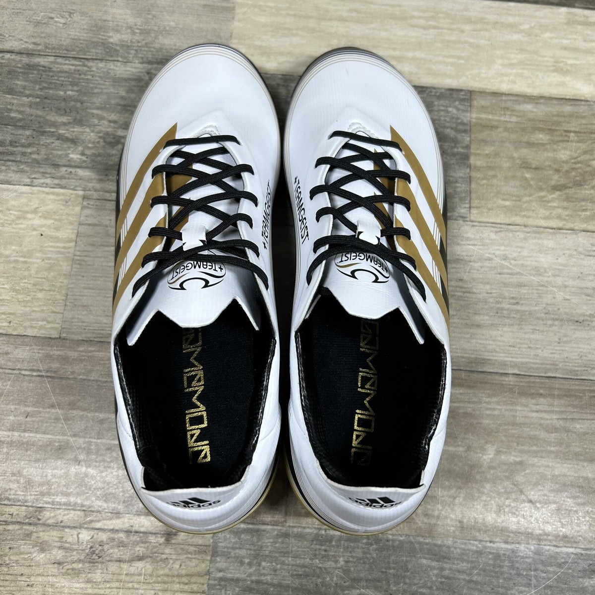 Adidas GameMode FG TeamGeist Soccer Cleats Men's 6.5 White Gold