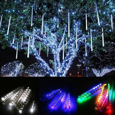 50cm LED Running Lights Meteor Snow Rain10/20 Tubes Xmas Outdoor Lamps UK Stock 