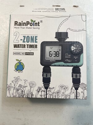 RainPoint 2 Zone Digital Water Timer Model ITV205  new open box