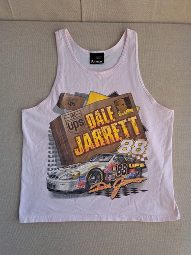 Vtg 90s Dale Jarrett Tank Top Men Large Shirt Pink 88 UPS Package Deal Promo