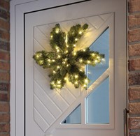Led Tannenkranz SternföRmig TüRkranz Tischkranz Weihnachtskranz 50Cm Timer AußEn