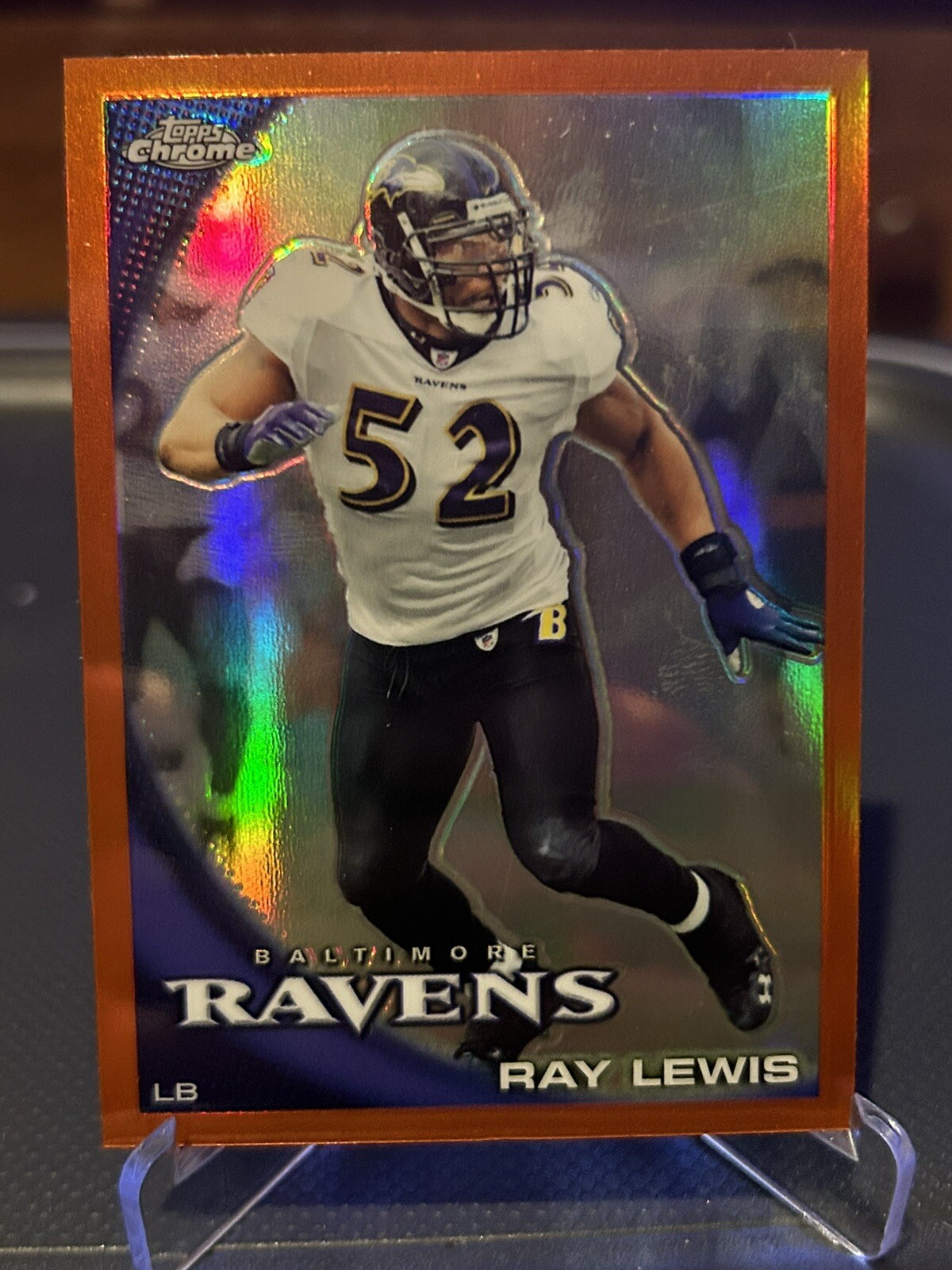 2010 Topps Chrome Ray Lewis Orange Refractor #C116 HOF Baltimore Ravens