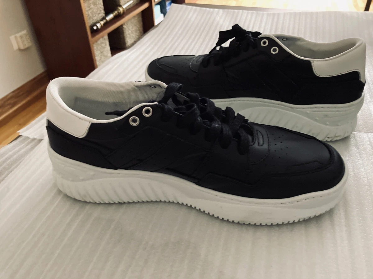 The Kooples Black White Platform Sneakers Leather Size 12 45