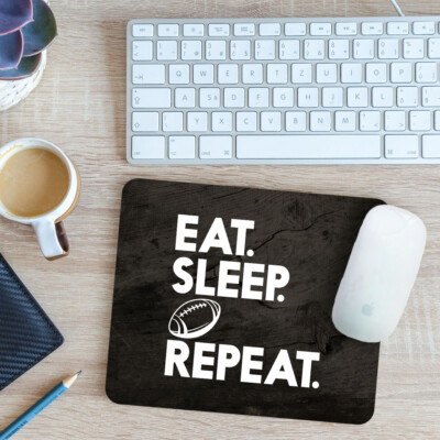 Eat Sleep Rugby Repeat Mausmatte Pad 24 cm x 19 cm