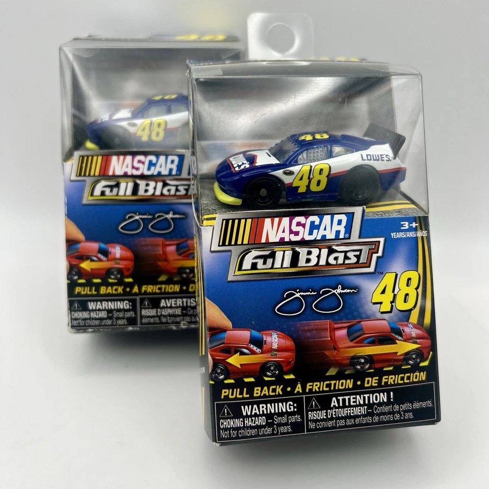 2 Pack NASCAR Full Blast #48 Jimmie Johnson Lowes blue and white car - Image 4 of 4