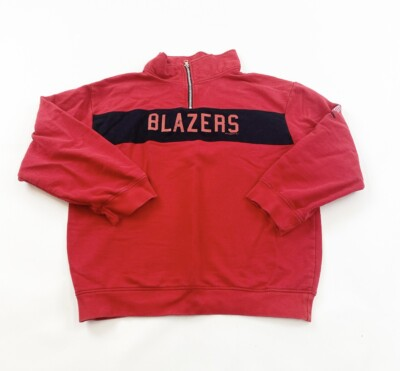 #ad Portland Trail Blazers Sweatshirt Youth XL Red 1 4 Zip Pullover Majestic $6.85