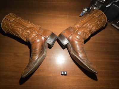 Justin 2909 Vintage Cowboy 10 E Brown Leather, Rides Well | eBay