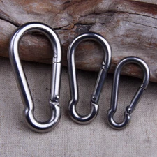 304 Stainless Steel Spring Hook Clasp Carabiner Keychain Climbing Safety Clasp