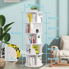 New Listing5-Tier 360° Rotating Bookshelf Tower Bookcase Storage Shelf/Display Rack