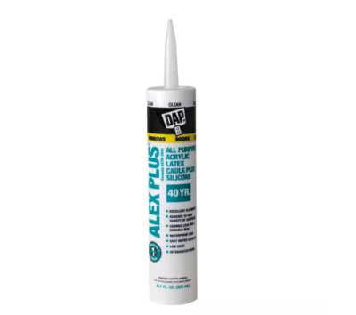 DAP ALEX PLUS 10.1oz Clear Caulk   Acrylic Latex Plus Silicone, Flexible - NEW