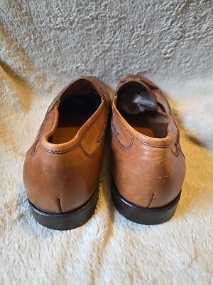 Bass Bryan Brown Leather Tasseled Woven Loafers Dress Shoes  display picture 1
