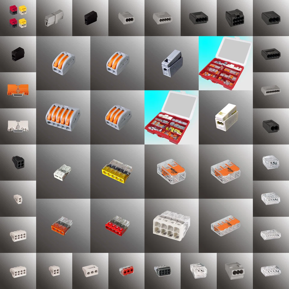 Wago Klemmen mit Hebel Verbindungsklemme Dosenklemme Leuchtenklemme Hebelklemme