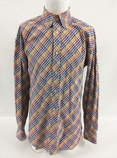 Tommy Hilfiger 2 Ply Button Multicolor Check Contrast Cuff Casual Shirt Large