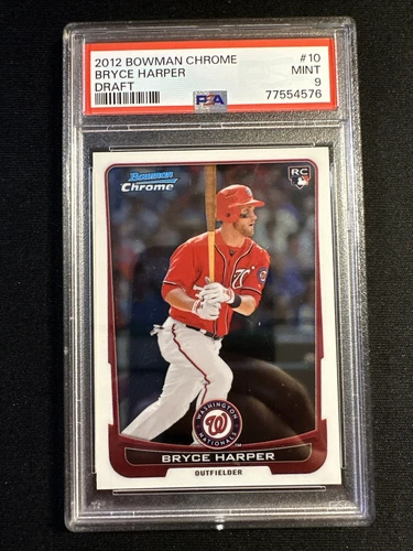 2012 Bowman Chrome Draft #10 Bryce Harper Nationals RC Rookie PSA 9 MINT