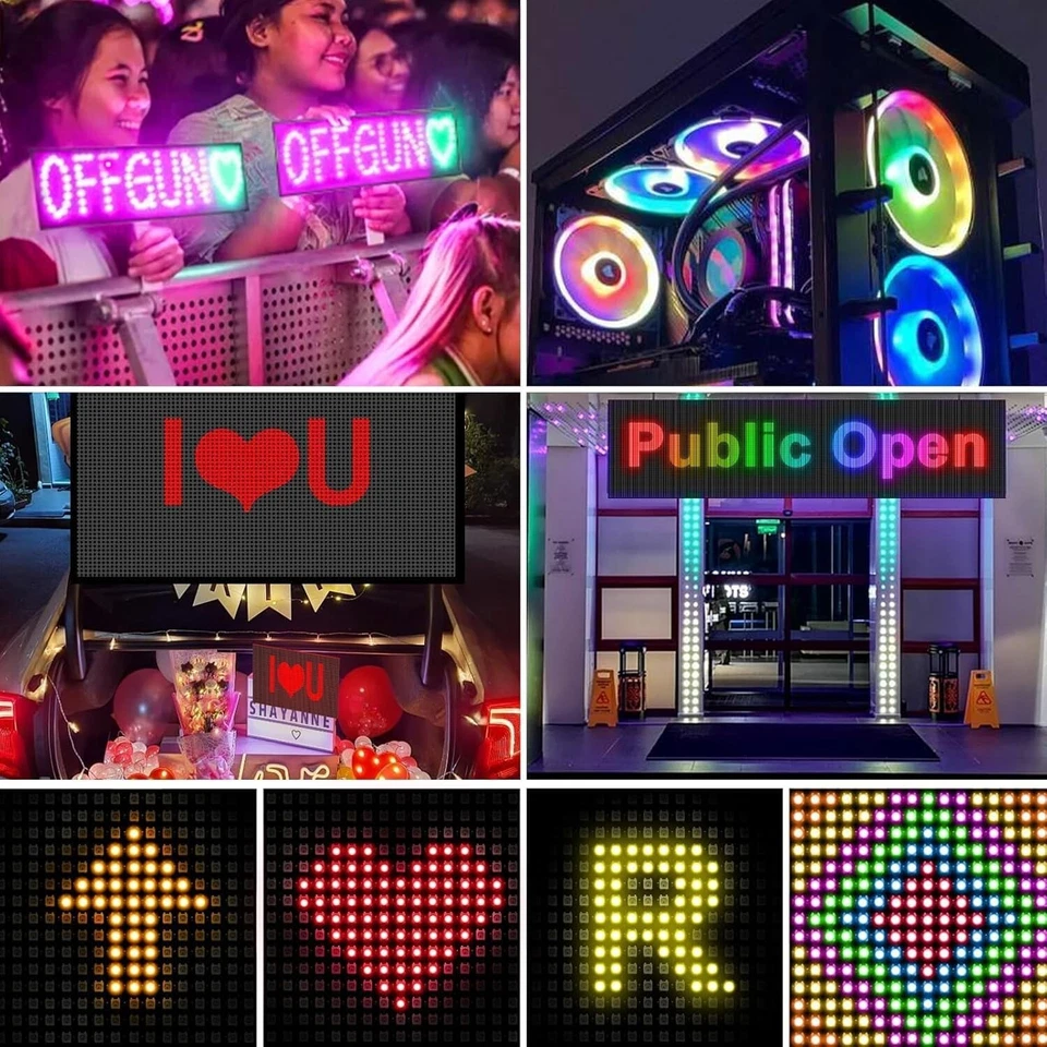 DC5V WS2812B 5050 RGB Flexible LED Panel Matrix Display Screen Addressable Light - Image 2 of 4