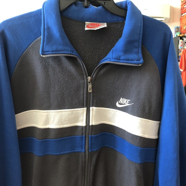 Vintage 80s Nike Blue Tag Track Zip Up Jacket Size XL Blue Gray Sportswear RARE | eBay