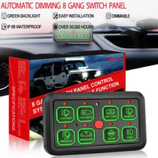 8 Gang Switch Panel LED Light Bar Circuit Control Box Car RV Boat Marine Car 12V