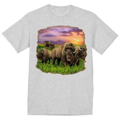 American Bison T-shirt Buffalo Nature Wildlife Shirts Mens Graphic Tee