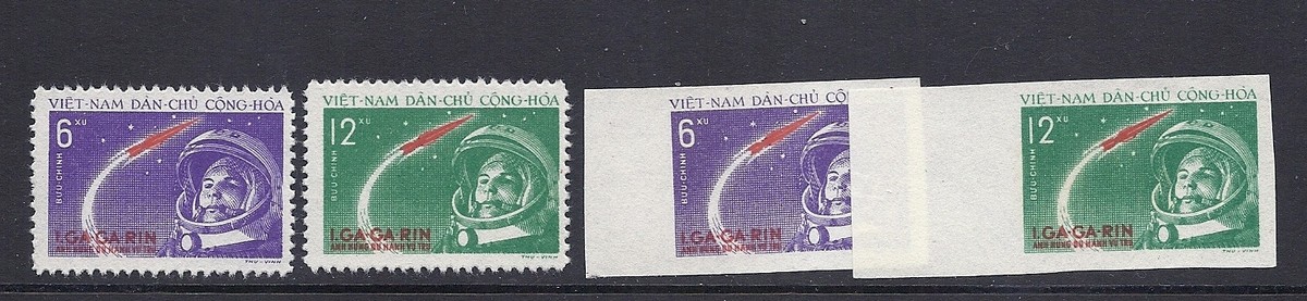 VIETNAM (NORTH) 1961 YURI GAGARIN (Sc 160-1 PERF plus IMPERF) VF