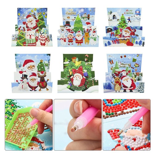 Christmas Diamond Painting Greeting Cards Xmas Postcards 5D Diamond