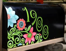 Mailbox Magnet (Partial Cover) Floral Corner Magnetic Address for Black Mail Box